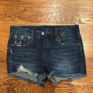 Blank NYC Blue Distressed Jean Shorts
